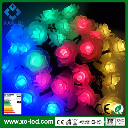 Colorful 0.6W 4.5V Rose Flowers LED String Light for Wedding Decoration
